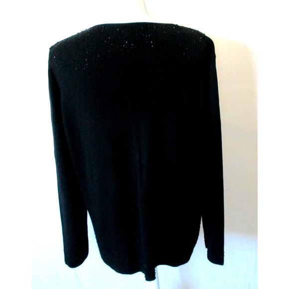 Rena Rowan Women's Long Sleeve Black Beaded Cardigan Sweater Size 1X - Picture 5 of 10